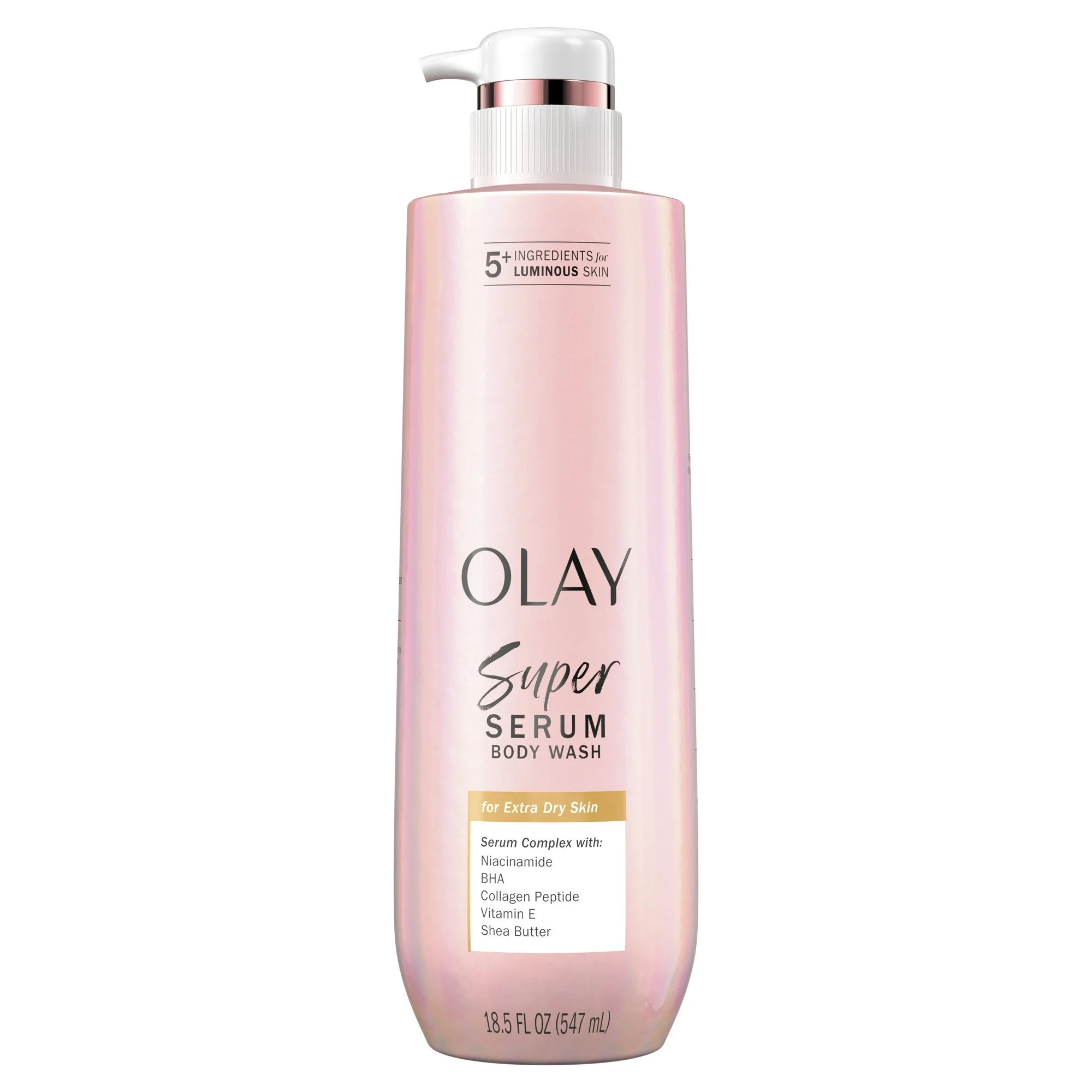 Olay Super Serum Body Wash for Extra Dry Skin, 18.5 fl oz, Serum Complex for Luminous Skin