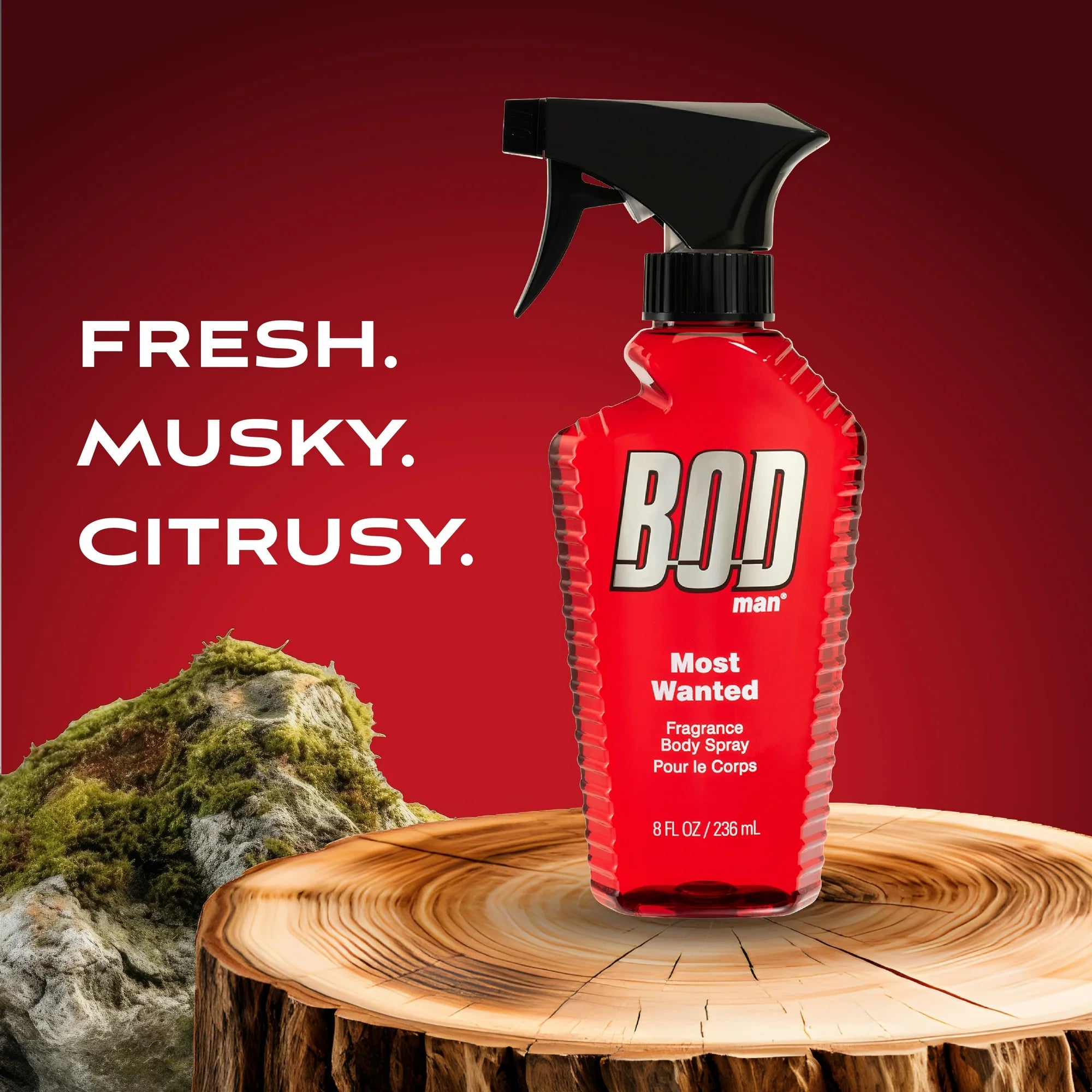 Bod Man Most Wanted Body Spray for Men, 8 fl.oz