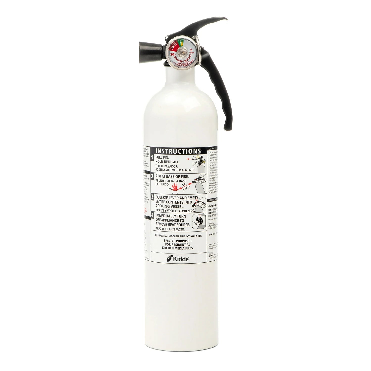 Kidde, KID21008173MTL, Kitchen Fire Extinguisher, 1 Each, White