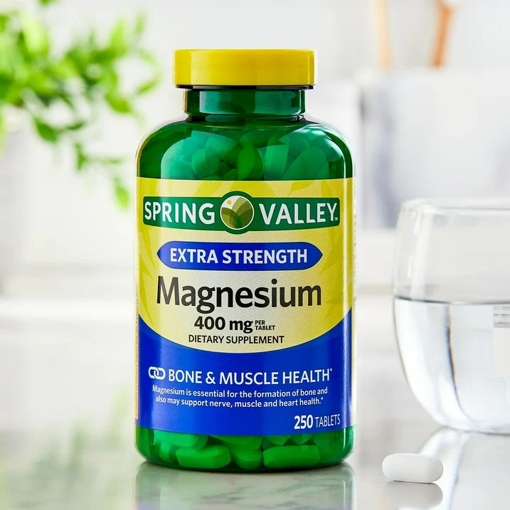 Spring Valley Magnesium Bone &amp; Muscle Health Dietary Supplement Tablets, 400 mg, 250 Count