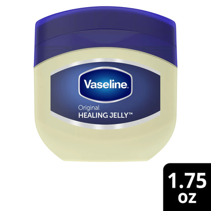 Vaseline 100% Pure Petroleum Jelly Original Unscented Body Moisturizer for All Skin Dryness, 1.75 oz