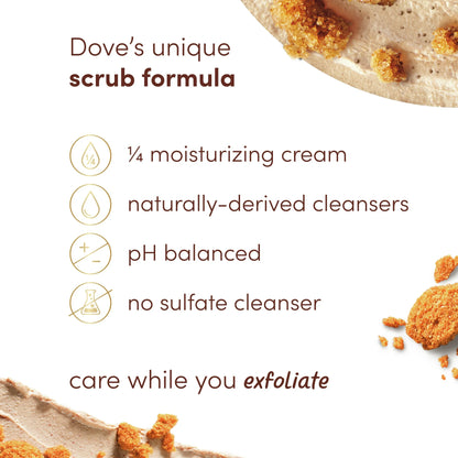 Dove Exfoliating Body Scrub for Women Brown Sugar and Coconut Butter, 15 oz