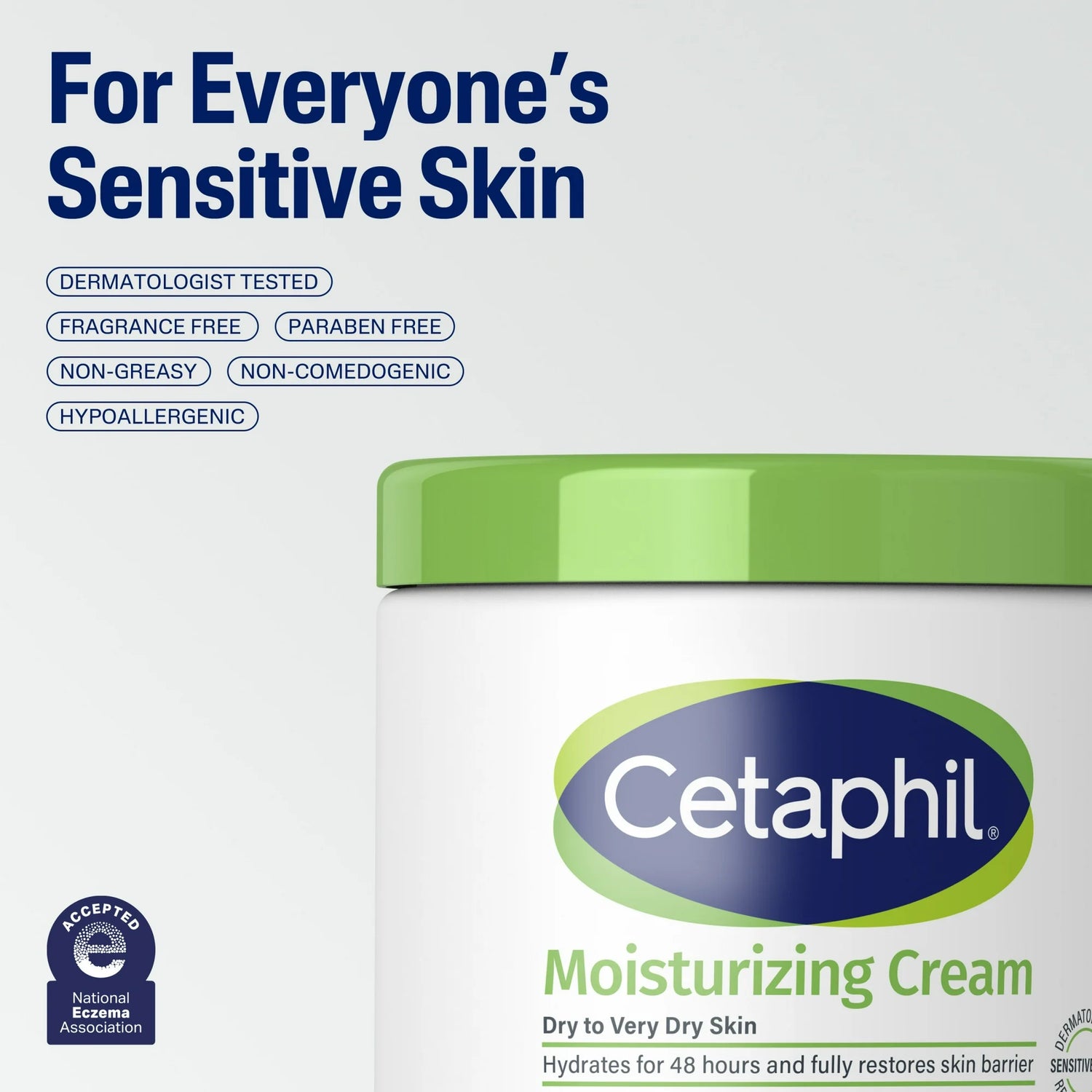 Cetaphil Travel Size Moisturizing Cream for Very Dry to Dry Skin, Unscented, 3 fl oz