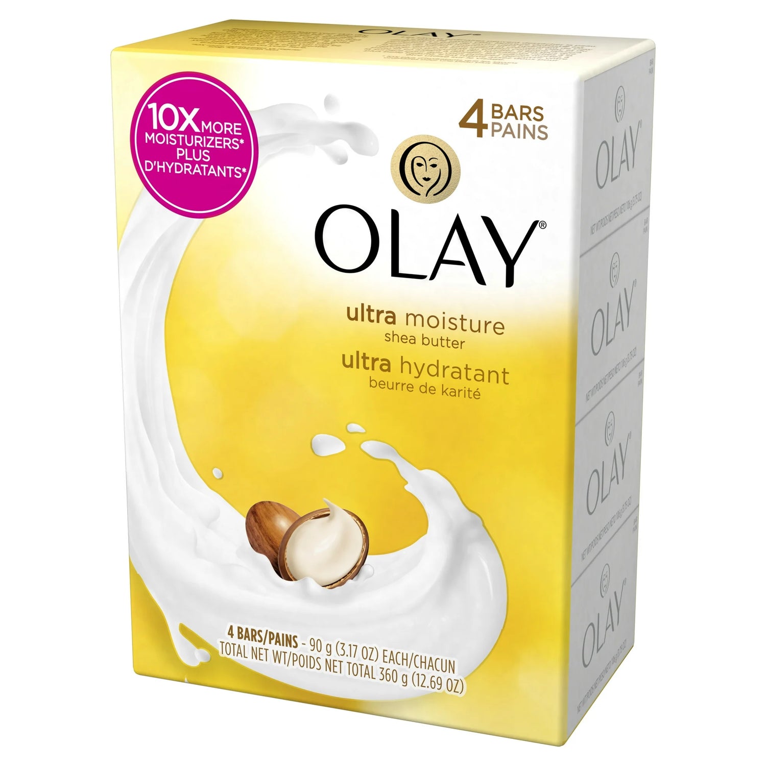 Olay Ultra Moisture Bar Soap, Shea Butter, 3.17 oz, 4 Count