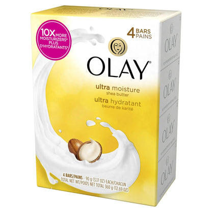 Olay Ultra Moisture Bar Soap, Shea Butter, 3.17 oz, 4 Count