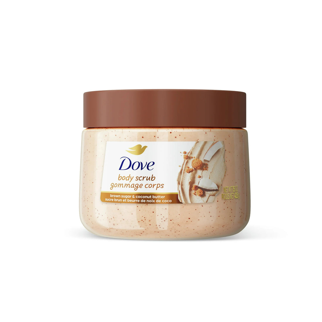 Dove Exfoliating Body Scrub for Women Brown Sugar and Coconut Butter, 15 oz