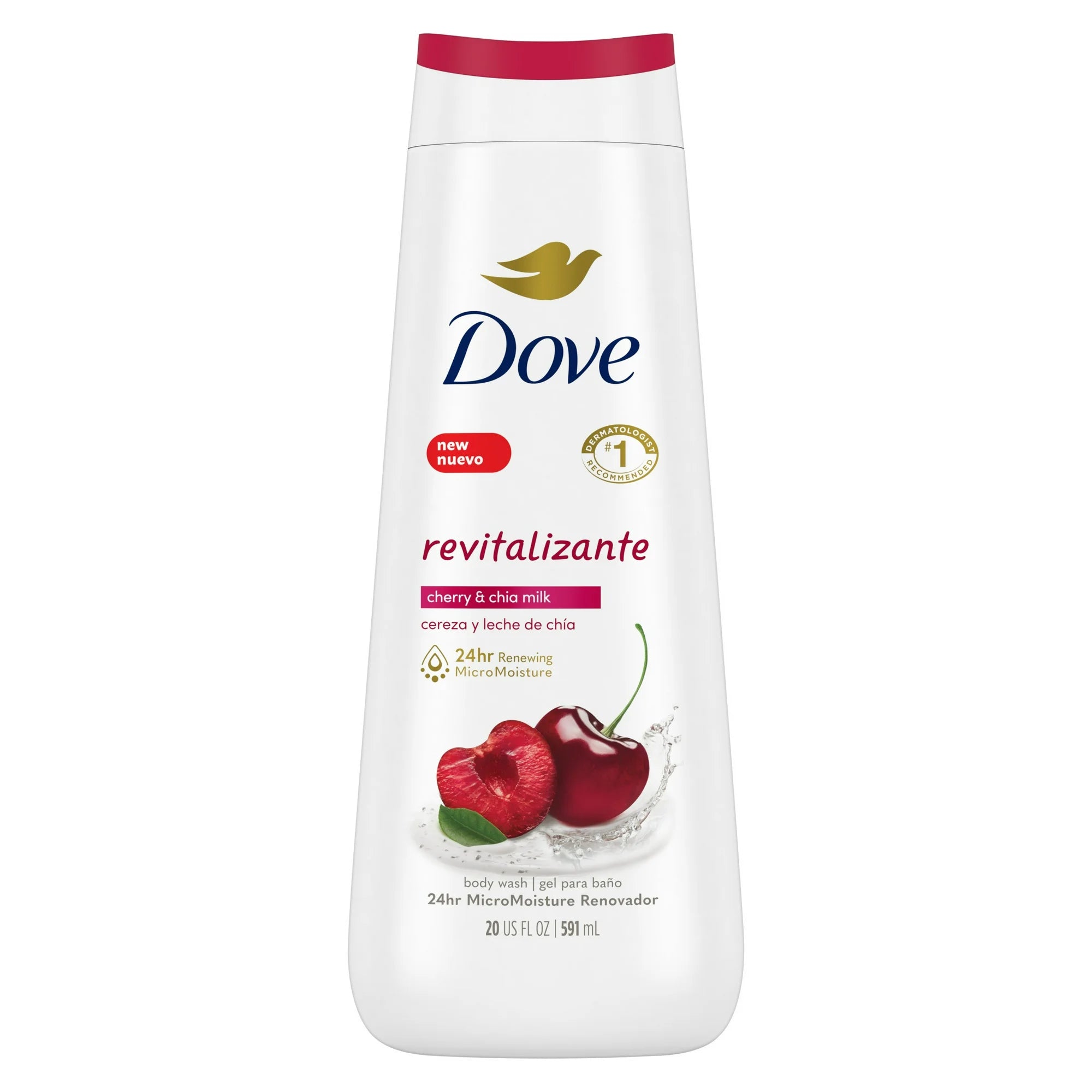 Dove Body Wash Revitalizante Cherry &amp; Chia Milk, 20 oz