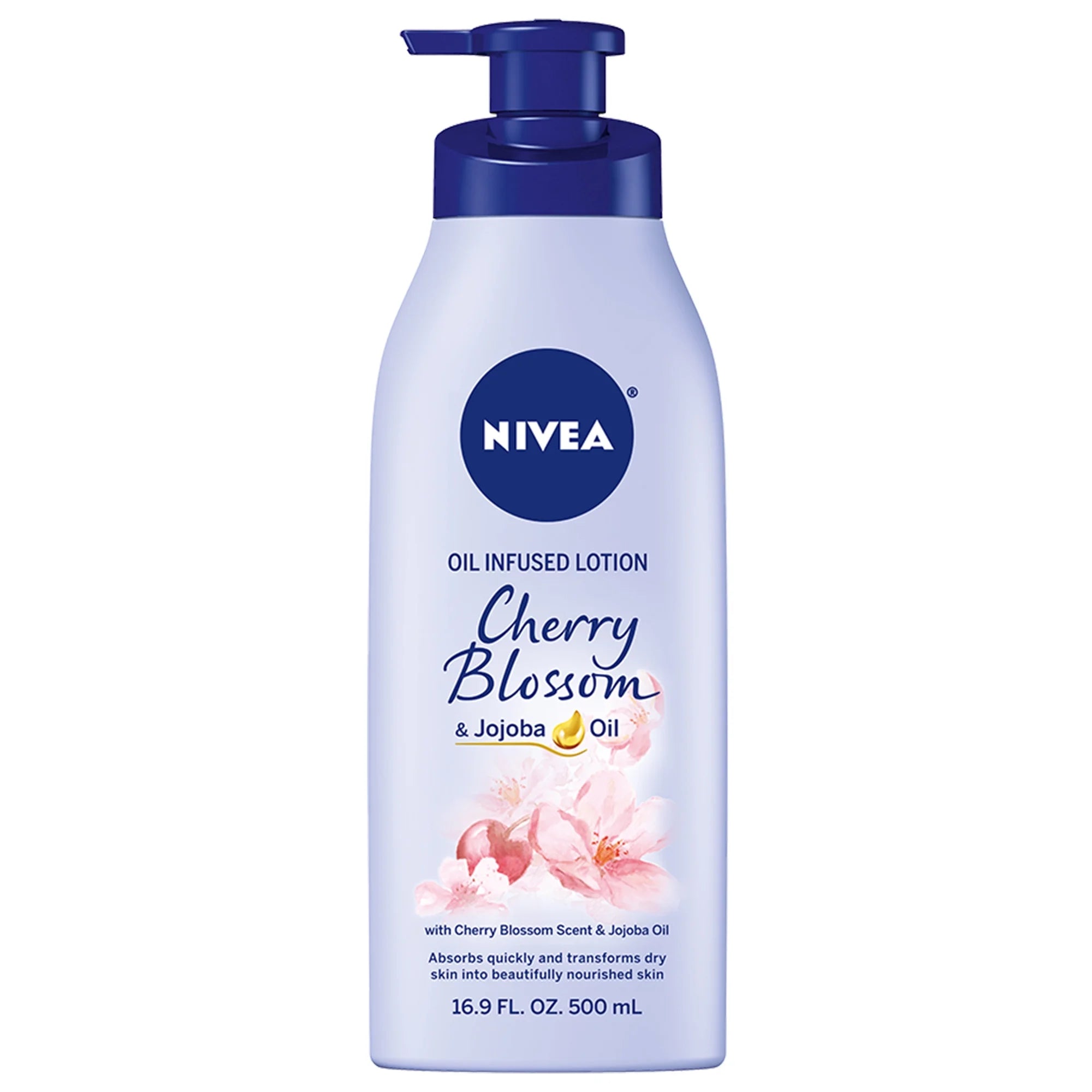 NIVEA Oil Infused Body Lotion, Cherry Blossom and Jojoba Oil, 16.9 Fl Oz