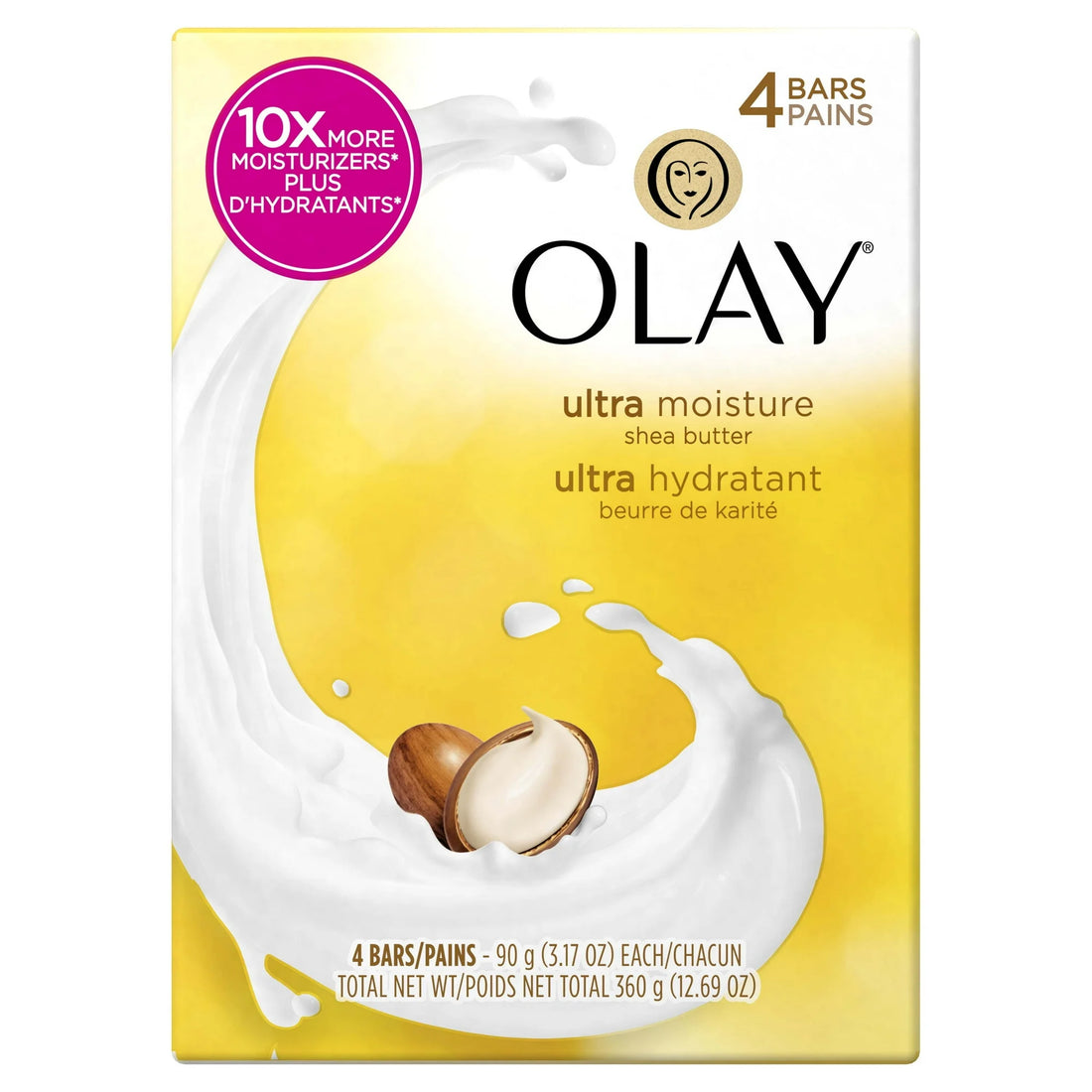 Olay Ultra Moisture Bar Soap, Shea Butter, 3.17 oz, 4 Count