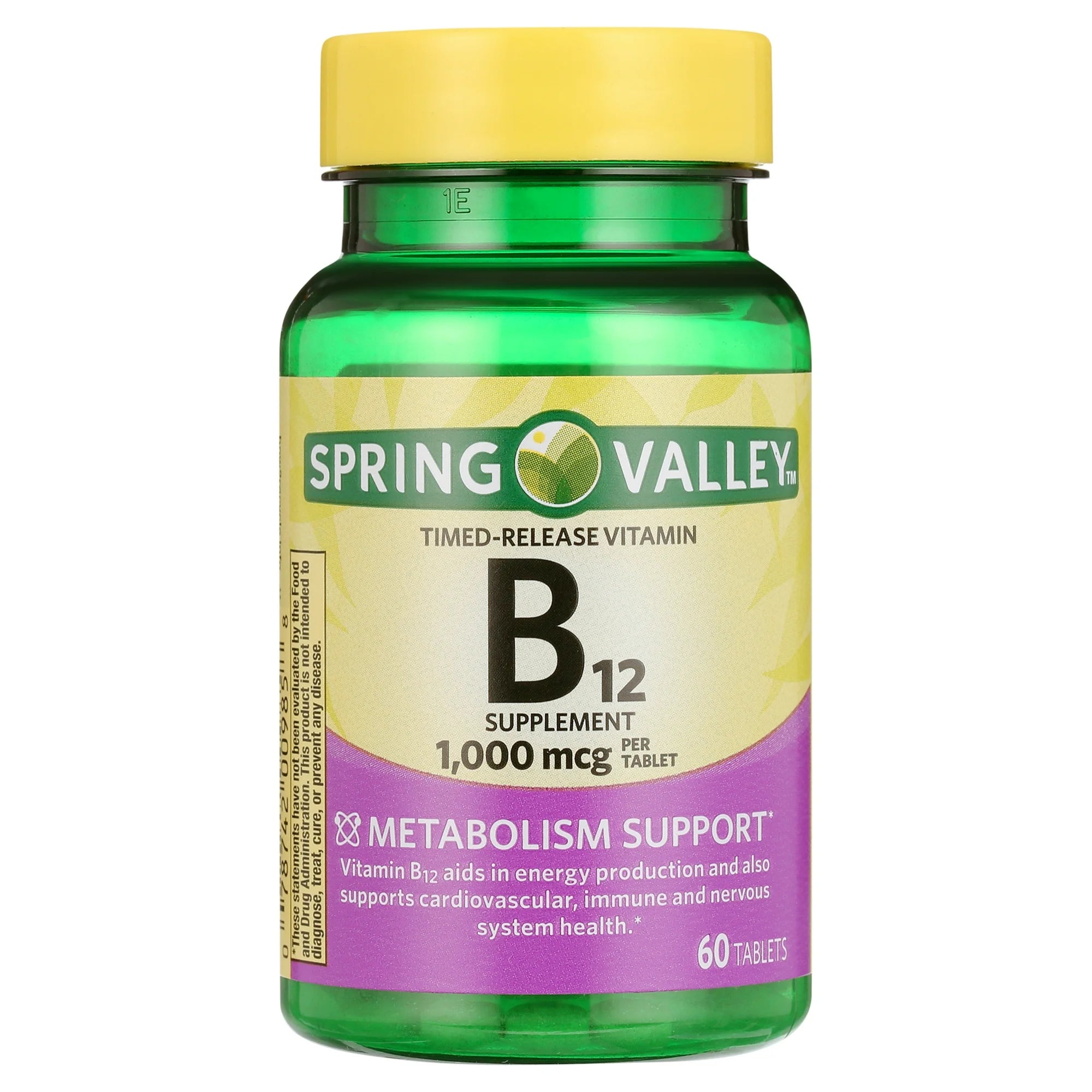 Spring Valley Timed-Release Vitamin B12 Tablets, 1,000 Mcg, 60 Count