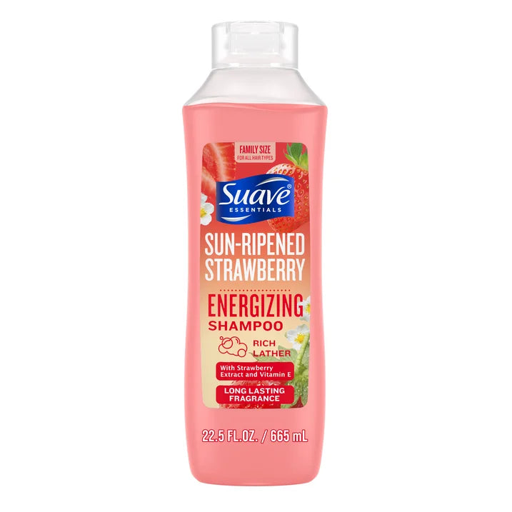 Suave Essentials Energizing Shampoo, Sun-Ripened Strawberry, 22.5 fl oz