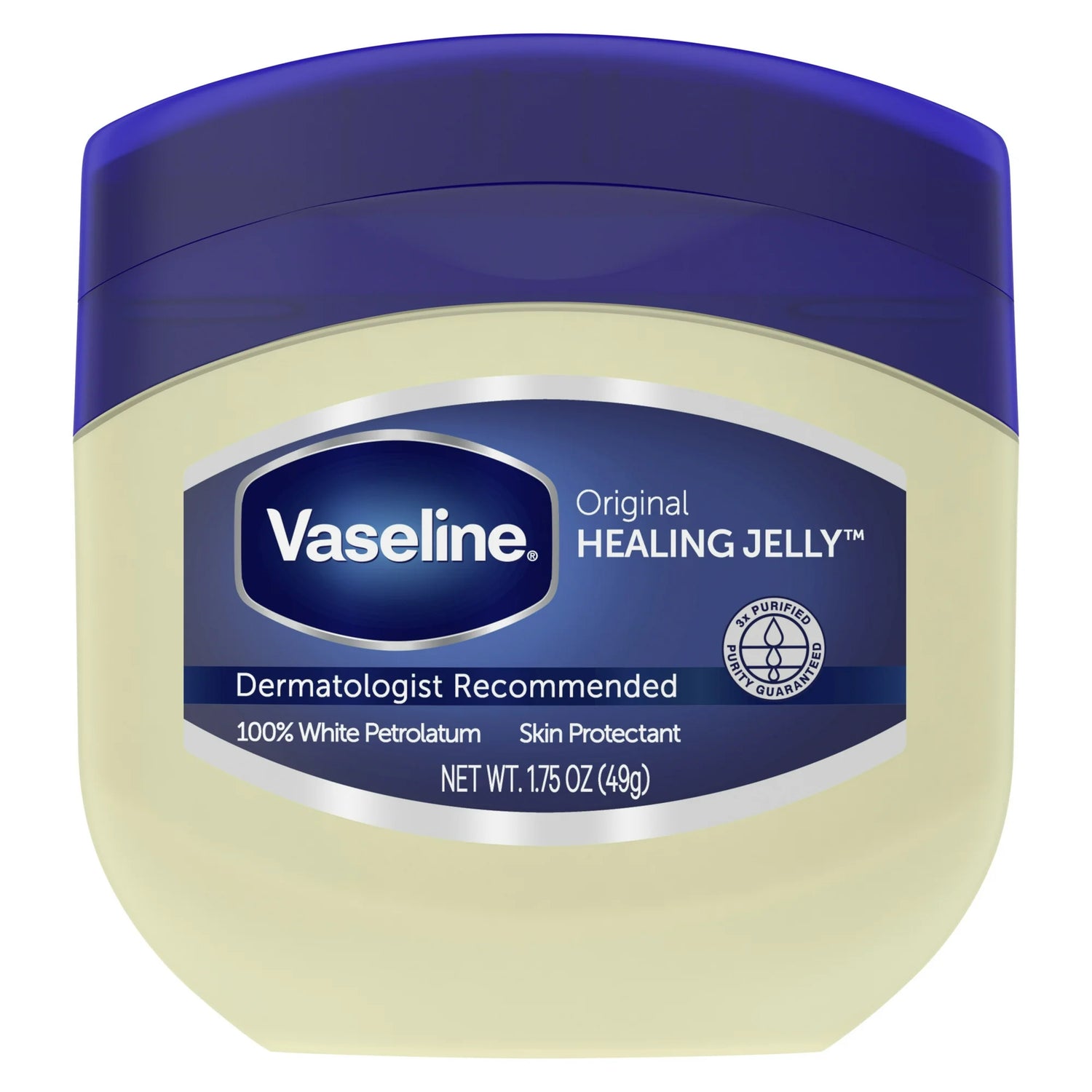 Vaseline 100% Pure Petroleum Jelly Original Unscented Body Moisturizer for All Skin Dryness, 1.75 oz