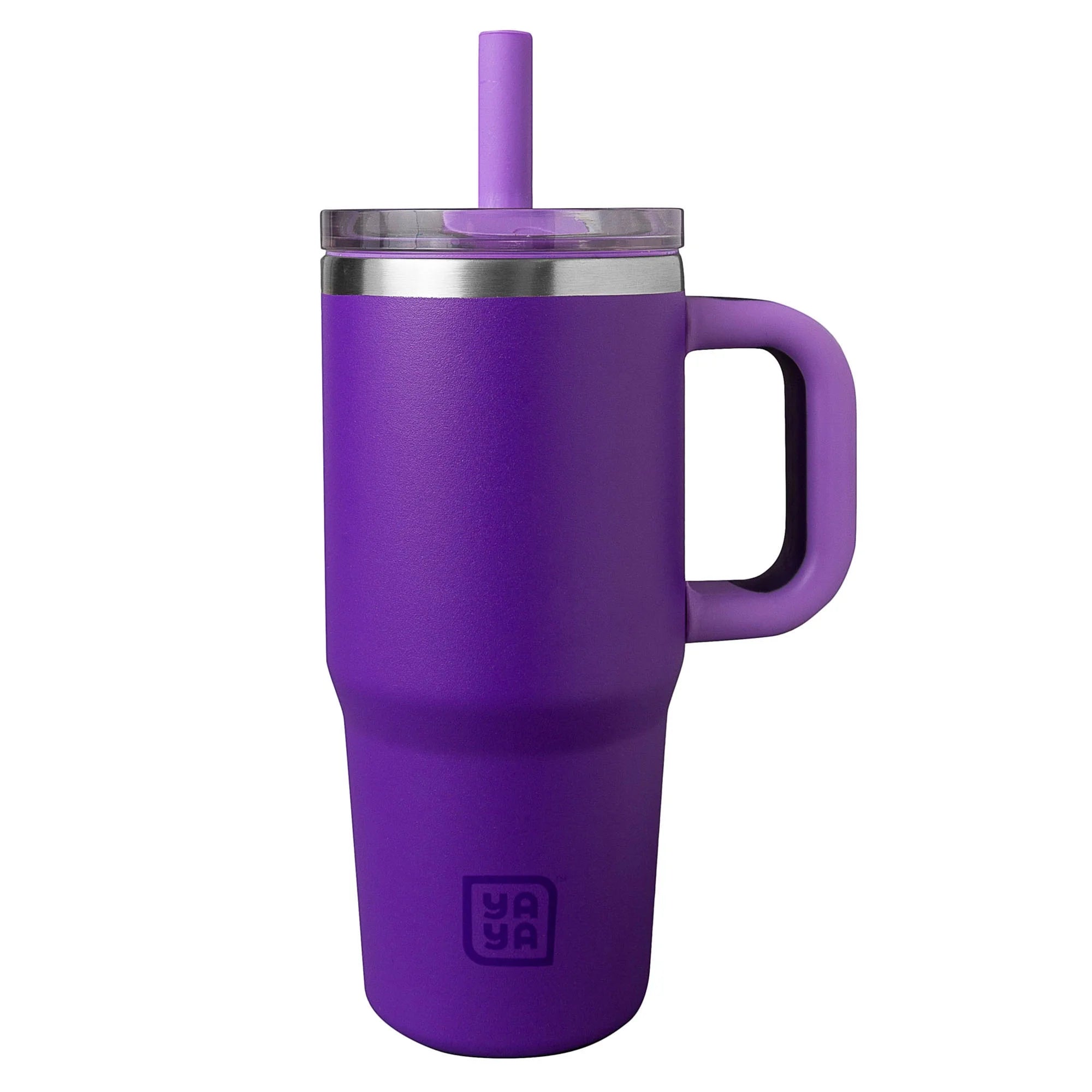 YAYA My First Travel Tumbler for Toddlers 3+ with Reusable Straw and Spill-Safe Lid, 12oz, Purple