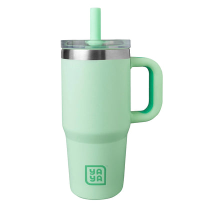 YAYA My First Travel Tumbler for Toddlers 3+ with Reusable Straw and Spill-Safe Lid, 12oz, Sage