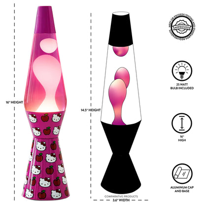 Hello Kitty 16&quot; Lava Motion Volcano Lamp, Pink Wax in Pink Liquid