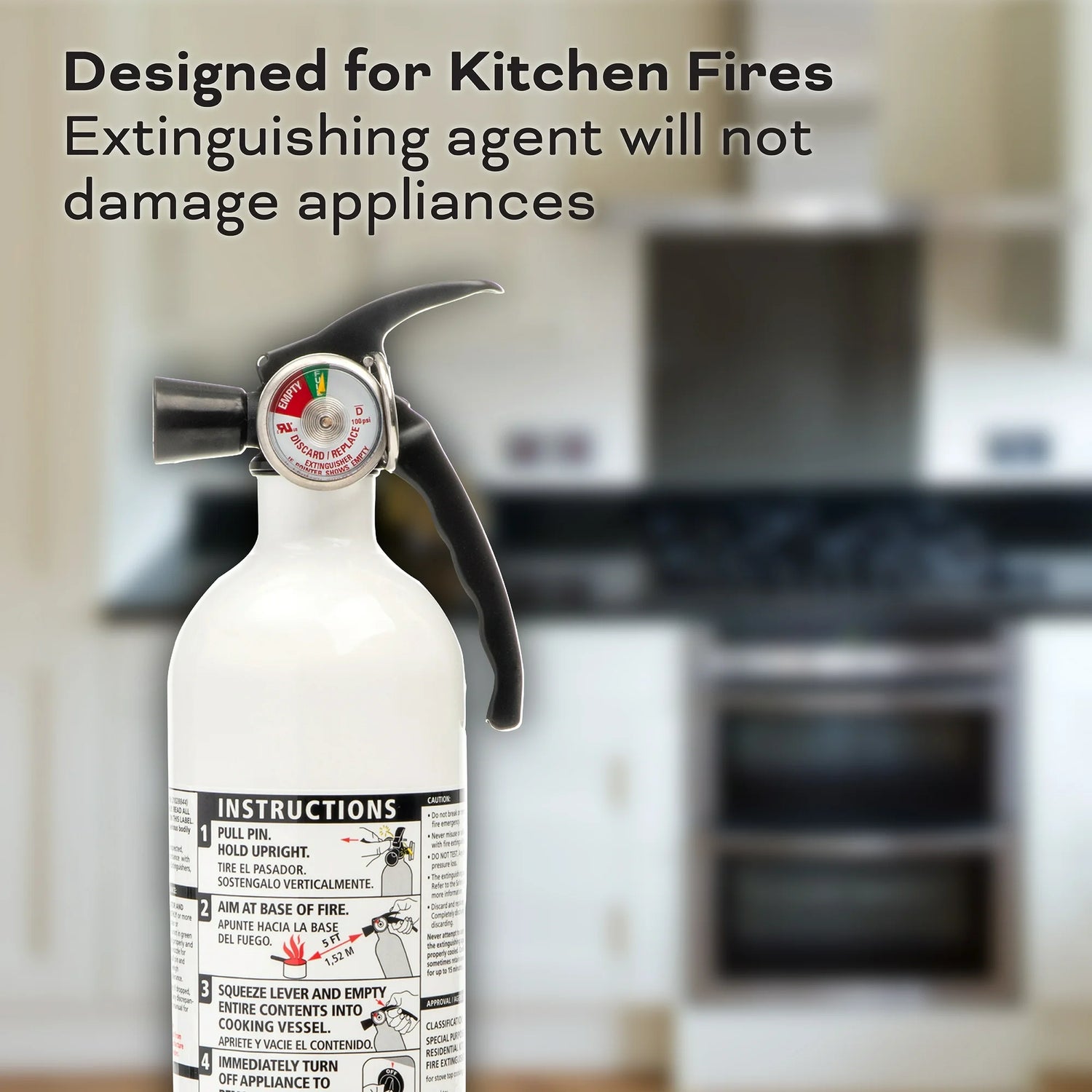 Kidde, KID21008173MTL, Kitchen Fire Extinguisher, 1 Each, White