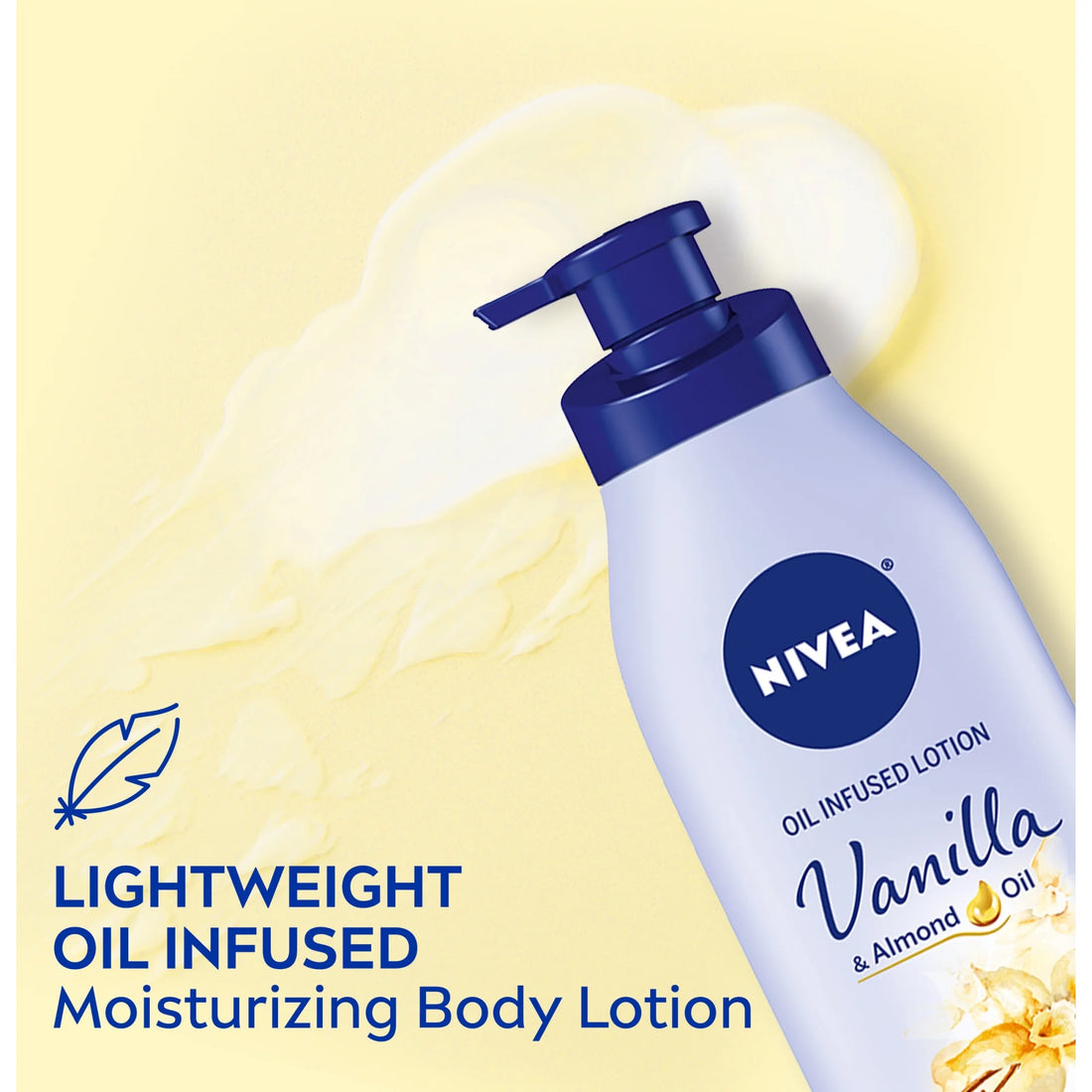 NIVEA Oil Infused Body Lotion, Vanilla and Almond Oil, 16.9 Fl Oz