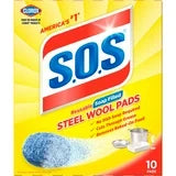 S.O.S Steel Wool Dish Scrubber Pads, 10 Pack