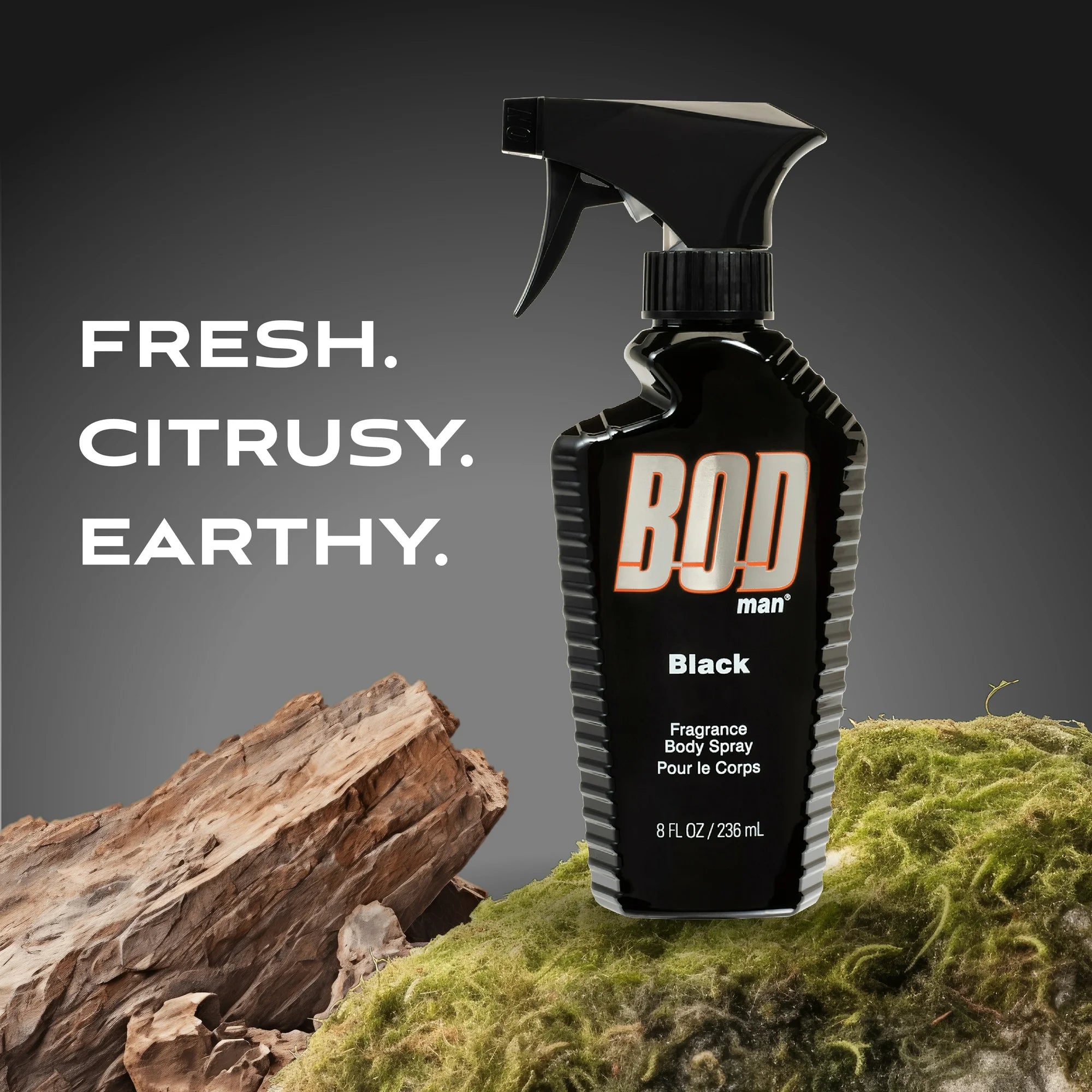 BOD Man Black Fragrance Body Spray, 8 oz