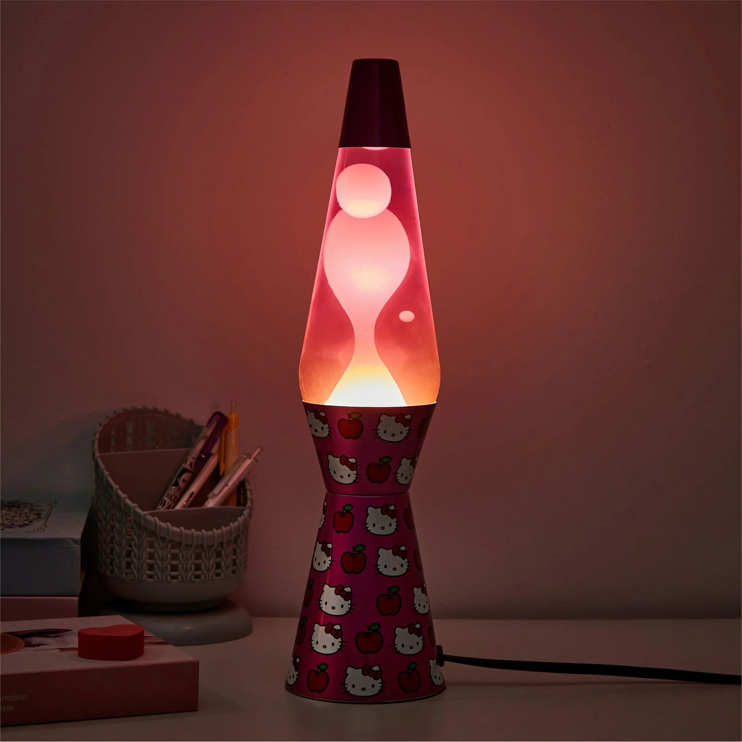 Hello Kitty 16&quot; Lava Motion Volcano Lamp, Pink Wax in Pink Liquid